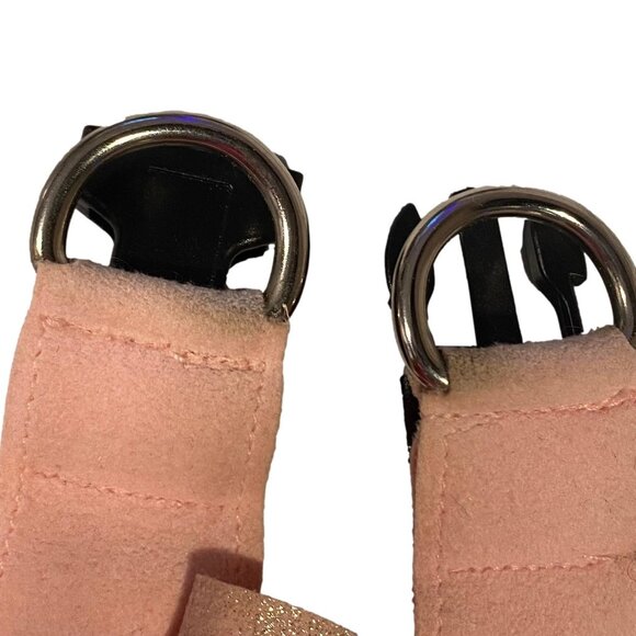 Susan Lanci Step In Harness - Puppy Pink with Pink Glitzerati Nouveau Bow Size L - Picture 5 of 5